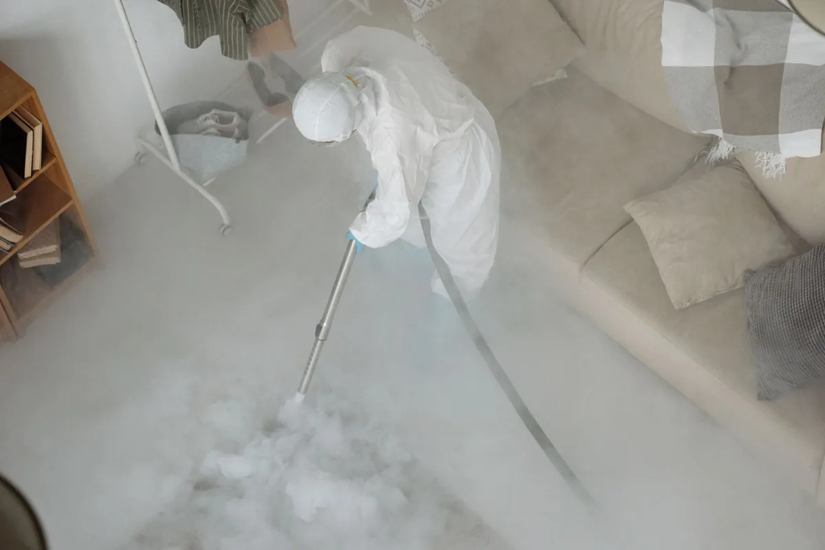Biohazard cleanup technician in protective equipment, Saint Joseph, Milwaukee, WI